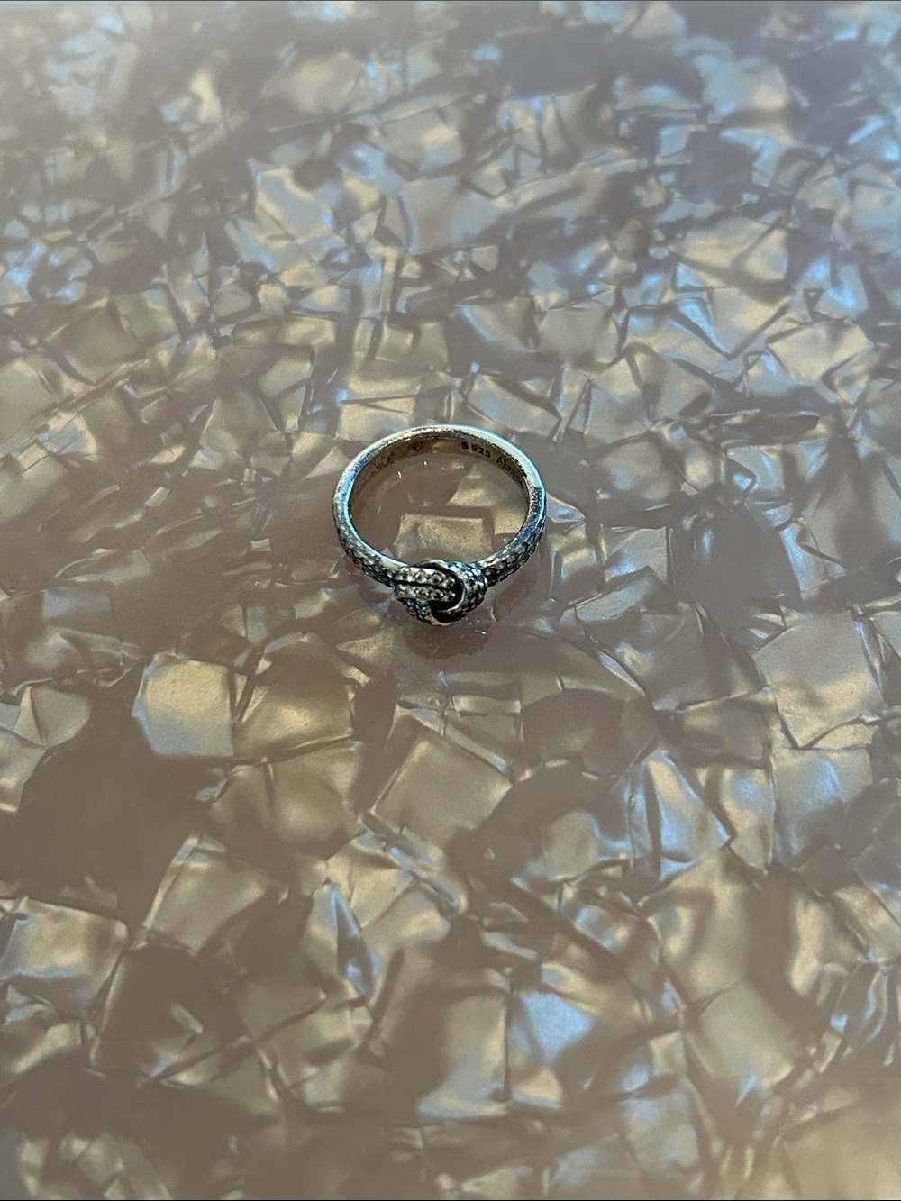 Pandora Sterling Silver Knot Ring with Cubic Zirconia - Silver